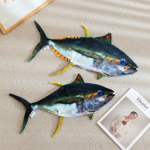 Simulation Thunfisch Plüsch Kissenbezug Realistische Fisch Puppe Haut Weichen Stoff Dekorative Wurfkissen Bezug Kreative Tier Design