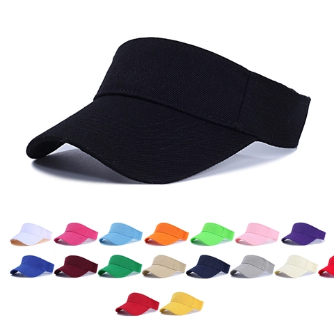 Sun Visor Hat Polyester UV Protection Breathable Adjustable Empty Top For Running Tennis Golf Outdoor Sports Unisex