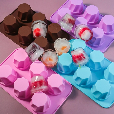 Silicone Geometric Diamond Ice Cube Tray Mold Flexible Cake Pan For Chocolate Jelly