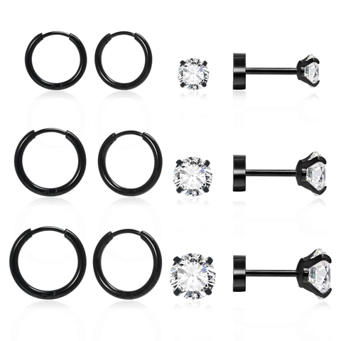 Alloy Cubic Zirconia Ohrring Creolen Stecker Für Mehrere Piercings Minimalistischer Plattierter Schmuck