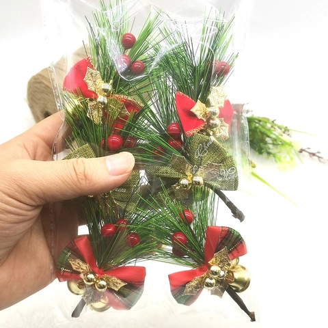 Künstliche Weihnachts Kiefernadeln Mit Roten Beeren Tannenzapfen Dekorative Zweige Für Baum Geschenkkarton DIY Basteln