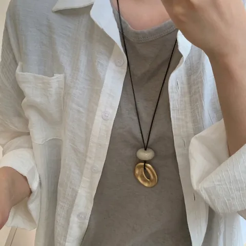 Minimalistische Lange Hanger Ketting Legering Acryl Geometrisch Hart Zeester Boho Dames Sieraden Trui Ketting