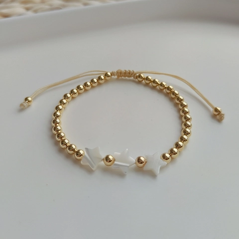 Bracciale Di Perline Con Pendente In Conchiglia Cuore Stella Croce Perle In Metallo Dorato Cordino Regolabile Gioielli Fatti A Mano Per Donna