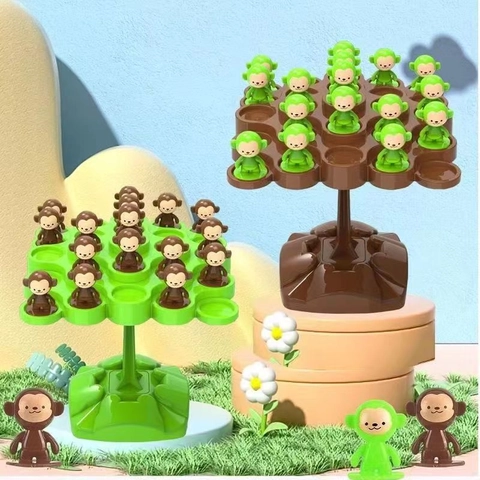 Scimmia Equilibrio Albero Giocattolo Plastica Tavolo Puzzle Educativo Impilabile Interattivo Allenamento Concentrazione Tempo Libero