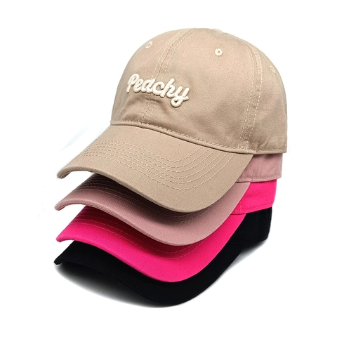 Cappello Da Baseball Cotone Peachy Ricamo Lettere Traspirante Protezione Solare Outdoor Casual Regolabile Uomini Donne