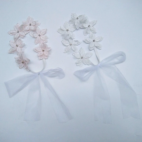 Fascia Per Capelli Neonata Fiore In Pizzo Strass Principessa Accessori Elastici Per Capelli Per Servizio Fotografico