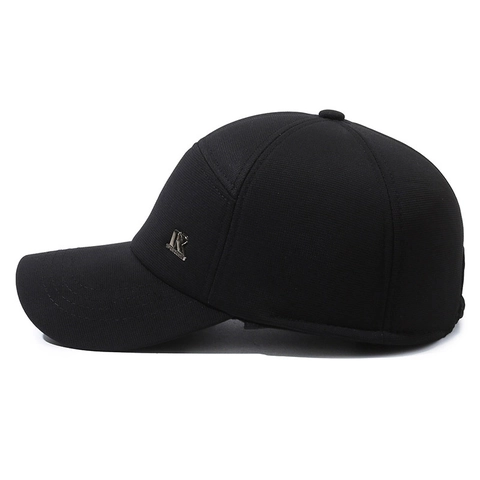 Berretto Da Baseball Invernale Da Uomo Con Paraorecchie Caldo Cotone Lana Cappello Outdoor Antivento Logo Metallo