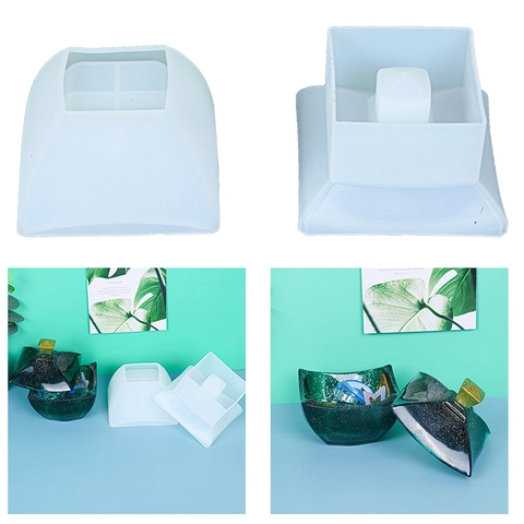 Molde De Silicona Para Caja De Almacenamiento Cuadrada Fundición De Resina Joyero Contenedor DIY Herramientas Con Tapa