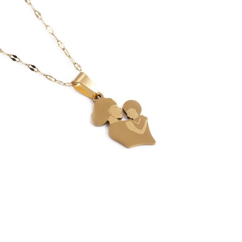 Collana Con Ciondolo Silhouette Madre E Figlio Acciaio Inossidabile Placcato Oro Gioielli Di Famiglia Regalo Per Mamma Festa Della Mamma