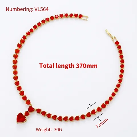 Elegante Herz Anhänger Halskette Kupfer Eingelegter Zirkon Luxus Choker Schmuck Mode Statement Für Frauen