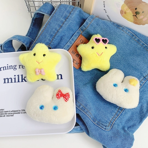 Porte-Clés En Peluche Mignon Pendentif En Forme D'Étoile Et De Lapin Ornement De Sac De Dessin Animé Doux Pour Enfants Et Filles