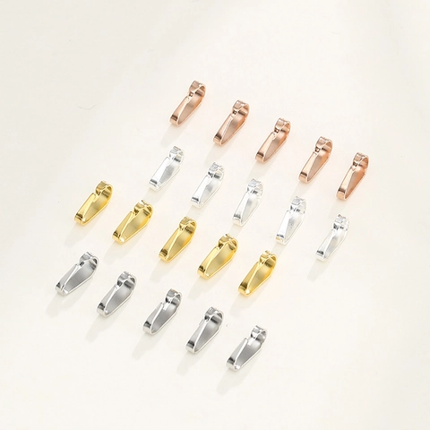 925 Sterling Silver Pendant Pinch Bails Connector Clip Buckle For DIY Jewelry Making Findings Necklace Accessories