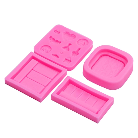 Serie Cosmetica Stampo In Silicone Per Fondant Borsa Cuore Abito Rossetto Tacchi Alti Per Decorazione Di Torte Artigianato In Resina