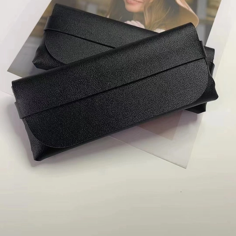 Tragbares Brillenetui Leder Litschi Muster Weiche Schutztasche Minimalistische Brillenaufbewahrungshülse Leicht