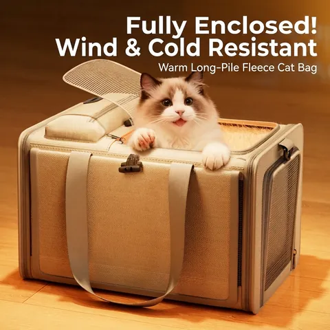 Portable Pet Carrier Bag Breathable Mesh Foldable Travel Cat Dog Oxford Cloth Padded Handbag For Outdoor Car Use