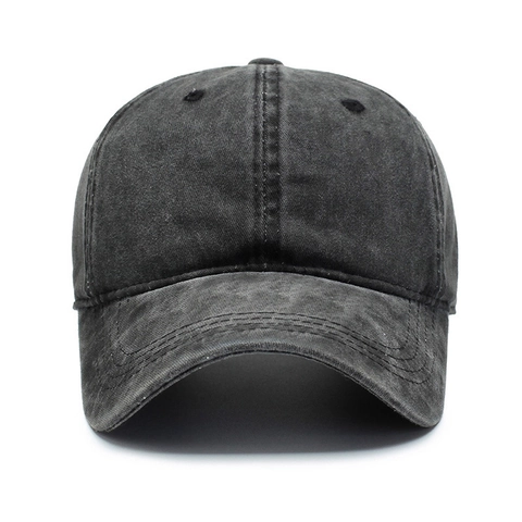Washed Cotton Baseball Cap Retro Distressed Adjustable Metal Buckle Plain Solid Color Sun Protection Outdoor Unisex Hat