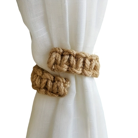 Handmade Woven Cotton Hemp Rope Curtain Tiebacks Bohemian Nordic Style Window Holdbacks Home Decor Back Ties