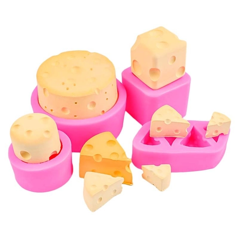 Simulation Cheese Shape Silicone Molds For DIY Handmade Candle Soap Making Realistic Food Grade Cake Decorating Tools