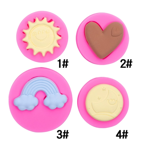 Stampo In Silicone DIY Sole Arcobaleno Luna Cuore Per Decorazione Torte Fondant Pietra Aromaterapia Gesso Artigianato