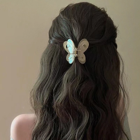 Butterfly Hollow Acrylic Jelly Color Hair Claw Clip Elegant Transparent Fairy Styling Accessory For Women