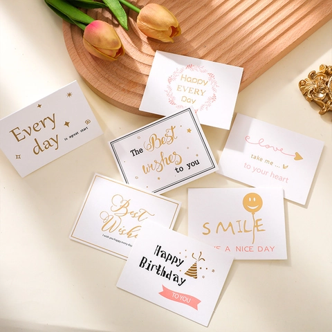 Biglietti d'Auguri Minimalisti Con Stampa in Foglia d'Oro E Buste Messaggio di Auguri per Compleanno Matrimonio Laurea Ringraziamento