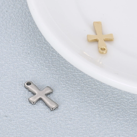Colgante Cruz Acero Inoxidable Pequeño Dije Para Fabricación De Joyas DIY Collar Pulsera Suministros Estilo Minimalista