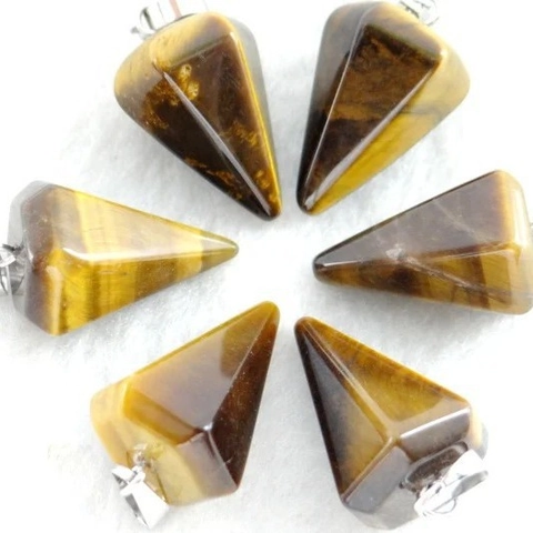 Pendentif Seul en Cône Hexagonal en Cristal Naturel pour Méditation Yoga Spirituel Pendule à Pointe Hexagonale Bijoux Accessoire DIY