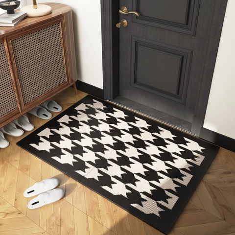 Zerbino Ingresso Polipropilene Pied De Poule Geometrico Antiscivolo Assorbente Tappeto Rimozione Polvere Per Corridoio Casa Ufficio