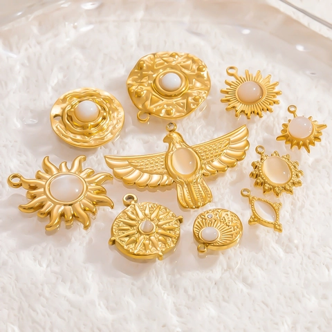 Stainless Steel Pendants DIY Jewelry Charms Enamel Rhinestone Heart Butterfly Animal Shapes For Necklace Making Women Accessory