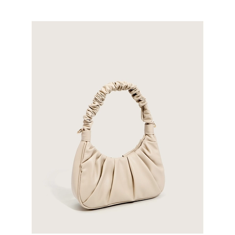 Bolso De Hombro Fruncido Para Mujer Cuero PU Bolso De Mano Nube Con Correa Ajustable Bolso Cuadrado Pequeño Elegante