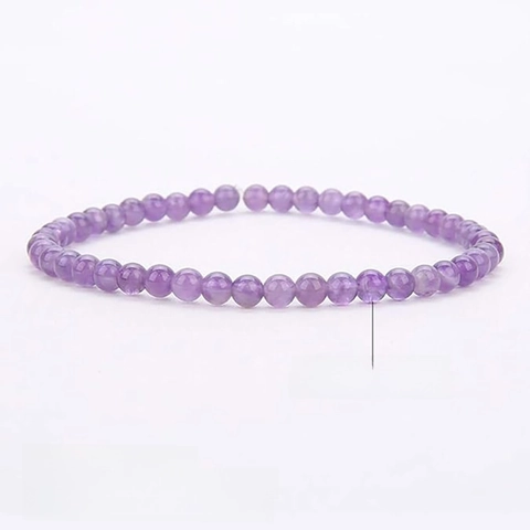 Natural Stone Beaded Bracelet Amethyst Tiger Eye Round Gemstone Single Strand Elastic Jewelry Women Men