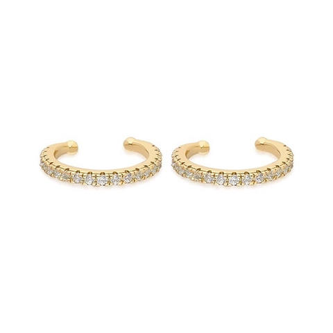 Orecchini A Lobo E Ear Cuff In Rame Placcato Oro Con Zircone Stella Figura Cartone Animato Gioielli Da Donna
