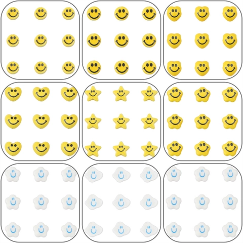 Simpatiche Perle In Ceramica Con Faccina Sorridente Forme Di Cuore Stella Fiore Nuvola Per Creazione Gioielli Fai Da Te Collane Per Cellulari