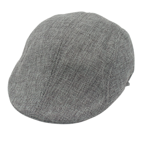 Retro Flat Cap Solid Color Woven Cotton Blend Ivy Hat For Men And Women British Style Breathable Newsboy Cap