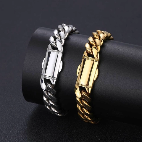 Cuban Link Chain Necklace And Bracelet Jewelry Stainless Steel Hip Hop Punk Streetwear For Men Women Bold Style