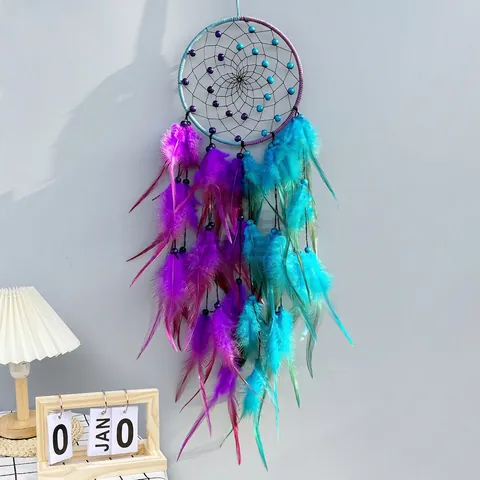 Handmade Dream Catcher Feather Iron Ring Wall Hanging Decor Bohemian Style For Bedroom Home Wall Decor Modern Gift