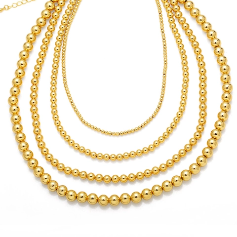Collana Minimalista Con Perle A Sfera In Rame Placcato Oro Catena Da Clavicola Per Donna Gioielli Di Moda