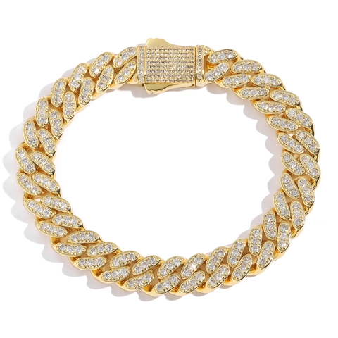Herren Hip Hop 10mm Einreihige Zirkonia Panzerarmband Kupfer Iced Out Gold Silber Vergoldet Modeschmuck Trendiges Geschenk