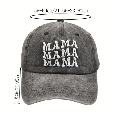 Cappello Da Baseball Ricamato Mama Cotone Lavato Regolabile Vintage Distressed Dad Hat Donne Esterno Protezione Solare Tempo Libero