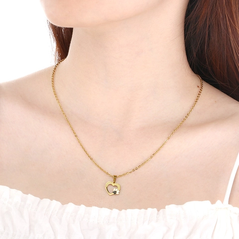 Edelstahl Halskette Vergoldet Emaille Herz Kaffeetasse Kamera Anhänger Trendiger Schmuck Für Frauen Alltag Geschenk