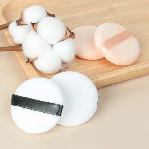 Runde Make-Up Puderquaste Ultra Weicher Kristallsamt Lose Fixierpuder Applikator Mit Bandgriff Professionell