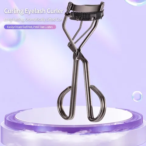 Professionelle Wimpernzange Kohlenstoffstahl Integrierter Kamm Für Langanhaltenden Natürlichen Schwung Weitwinkel Makeup Tool