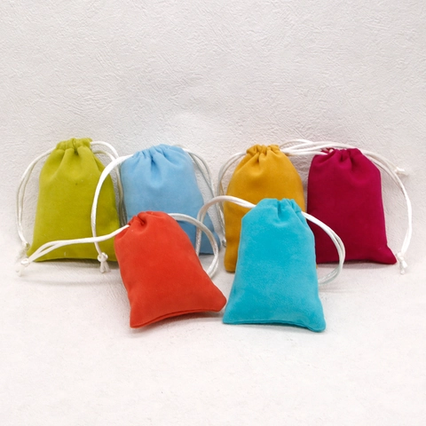 Mini Velvet Jewelry Pouch Drawstring Bags Soft Small Storage For Rings Necklaces Multi Color Packaging