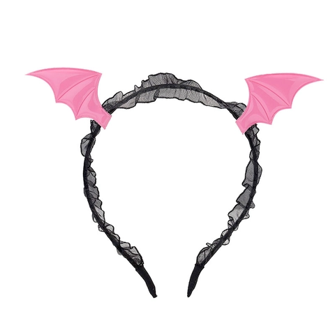 Halloween Bat Wing Headband Gothic Lace Hair Band Lolita Cosplay Headwear Vampire Costume Accessory For Festival Party Dress Up