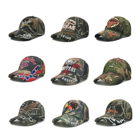 Cappello Da Baseball Camouflage Ricamato Protezione Solare All'aperto Visiera Curva Regolabile Caccia Pesca Cappello Unisex