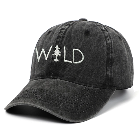 Cappellino Da Baseball In Cotone Lavato Retrò Ricamo WILD Distressed Dad Hat Regolabile Cappello Da Sole All'aperto Uomini Donne