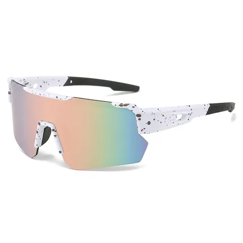 Occhiali Da Ciclismo Montatura PC Lenti A Specchio Antivento Protezione UV Sport Corsa All Aperto Uomo Donna