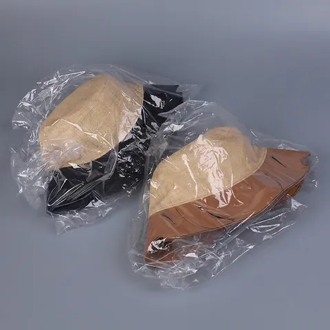 Cappello A Secchiello In Rafia E Pelle PU Patchwork Tesa Larga Traforata Protezione Solare Estate Traspirante Stile Designer Donna