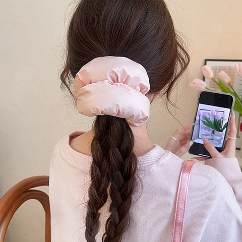 Chouchous En Tissu Rembourré Surdimensionnés Style Oreiller Élastiques Pour Femmes Filles Accessoires Cheveux Mode