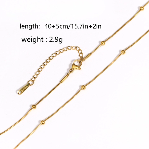 Minimalist 18K Gold Plated Stainless Steel Chain Necklace Adjustable Dainty Link Necklaces For Women Men Jewelry Gift Versatile Style